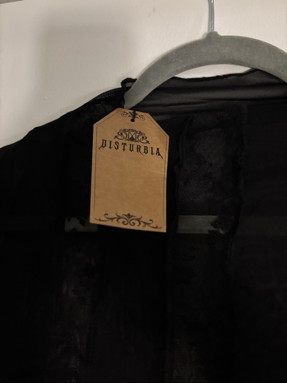 Disturbia Black Sheer Lace Long Sleeve Cardigan - Picture 2 of 5